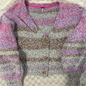 Free People Multicolor Striped Cardigan